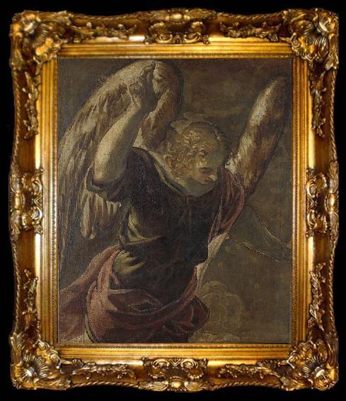 framed  Jacopo Tintoretto Annunciation; the Angel, ta009-2